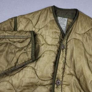 Vintage Morgan America Corp Liner Jacket Mens XS Green Quilted Army Coat 80s